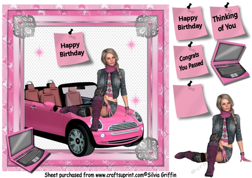 Teen Girl with Pink Car