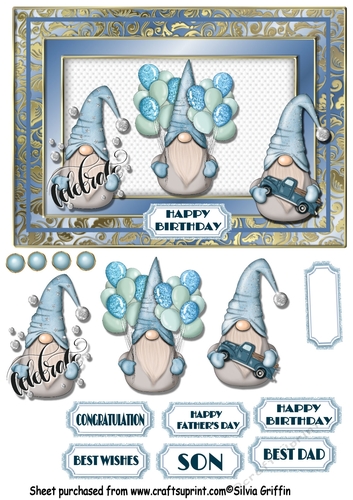 Gnome with Balloons and Truck