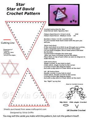 Star - Star of David Crochet Card Pattern