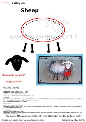 Sheepish Love- Crochet Card Pattern