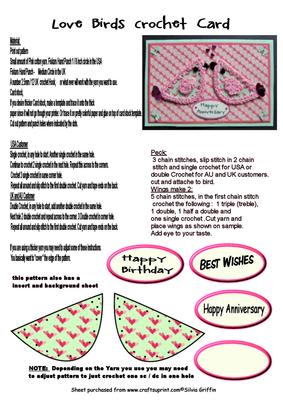 Love Birds Crochet Card