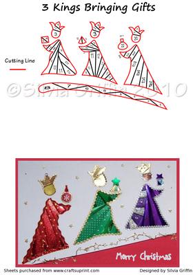Three Kings with Gifts Iris Folding Pattern