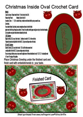 Merry Christmas Inside Oval Crochet Card