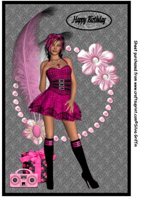 Teenager in Pink Dress A4