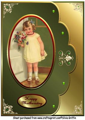 Flower Girl Green-gold, Mothers Day A4