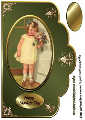 Flower Girl Scalloped Green A4