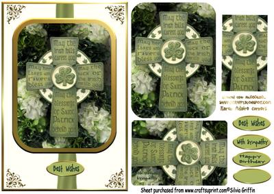 Irish Blessing Cross White Qs