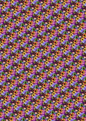 Purple and Blue Pansies Bg Vertical