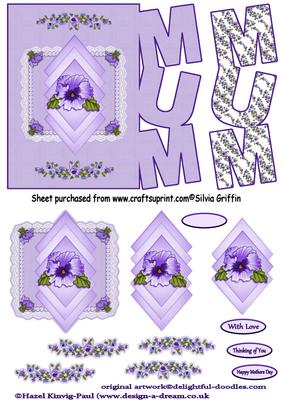 Purple Pansy Mum Card