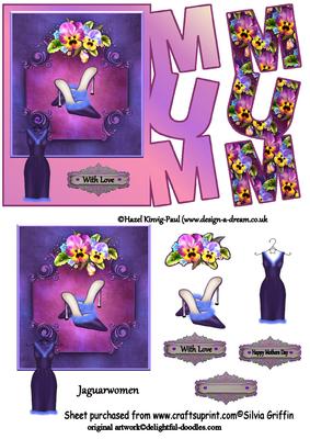 Purple Fashion and Pansy Mum Card