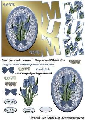 Blue Tulips and Lace Mum