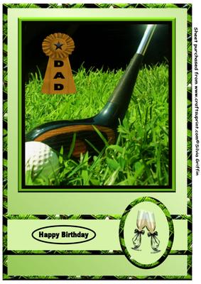 Golf Club Happy Birthday A4