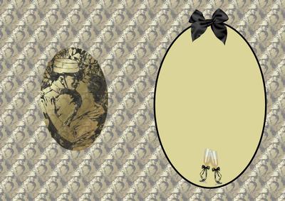 Vintage Couple in Gold and Black Insert