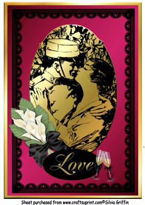 Romantic Couple with Love in Ruby A4