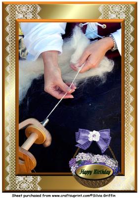 Lady Spinning Happy Birthday A4