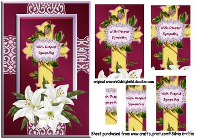 Vintage Cross with Lilies Pyramid