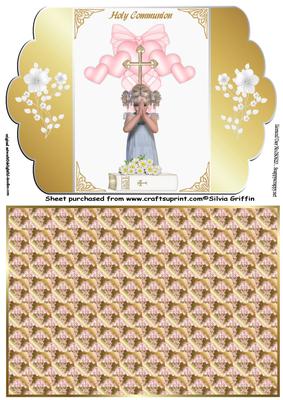 Girl Holy Communion with Bible and Bg