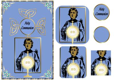 Holy Communion Boy Card with Celtic Cross Qs