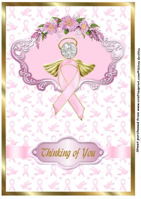 Breast Cancer Angel Thinking of You A4