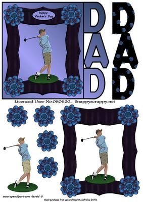 Playing Golf Over the Edge Blue Tartan Accent Dad - Sbs