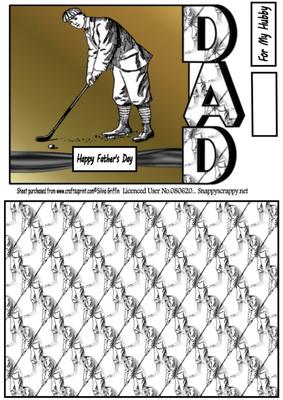 Playing Golf Over the Edge Dad A4