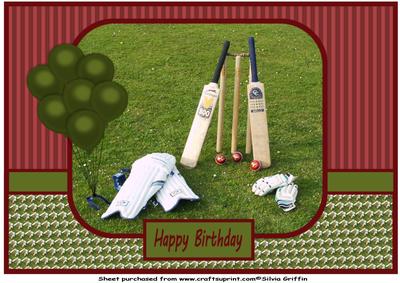 Cricket Gear Birthday A4
