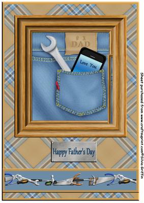 Jeans Pocket with Tools and Cell Phone for Dad A4