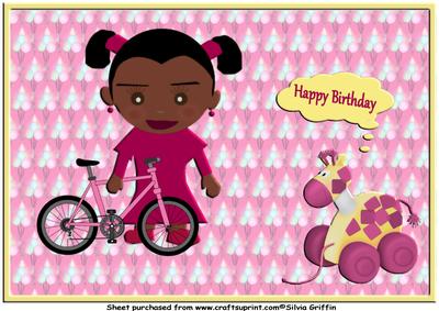 Multi Cultural Girl with a Bike A4