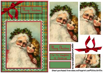 Vintage Santa and Little Girl Qs
