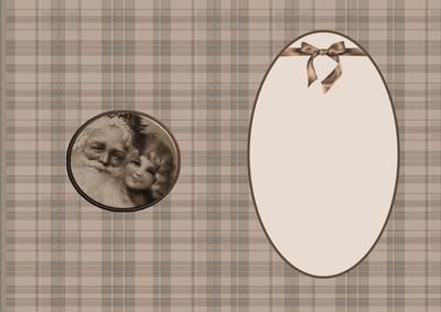 Sepia Colored Santa and Little Girl Is