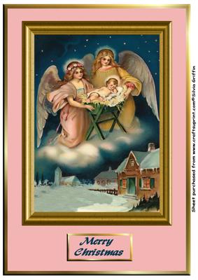 Angels Watching Over Baby Jesus A4