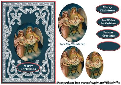 Angels and Baby Jesus Sorounded by Lace Qs