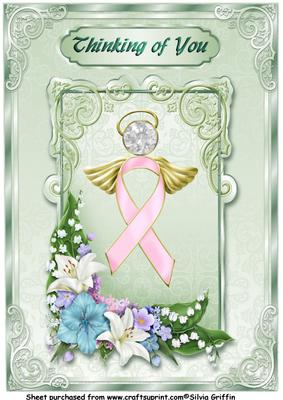 Breast Cancer Angel - Thinking of You A4