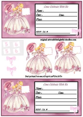 Little Girl with Bonnet Invitation