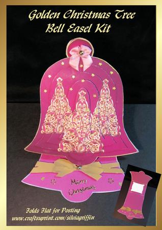 Gold Christmas Trees Bell Easel Kit