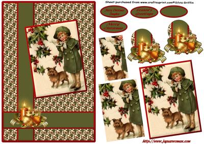 Vintage Girl with Dog Qs