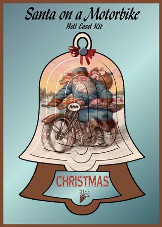 Santa on a Motorbike - Bell Easel Kit