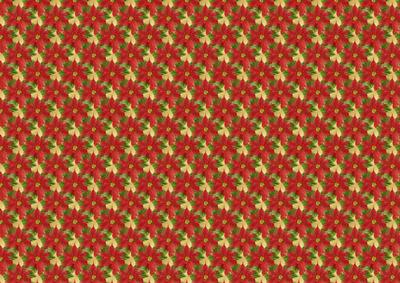 Red Poinsettia Horizontal on Gold Bg