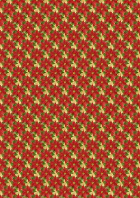 Red Poinsettia on Gold Bg