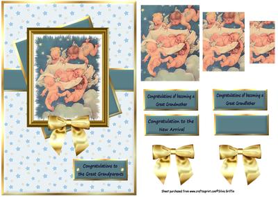 Angels Bringing Baby Blessings in Blue Qs