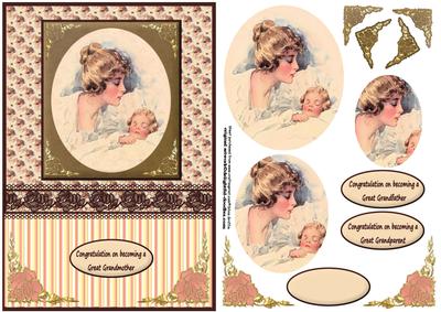 Vintage Mother with Baby in Peach Qs
