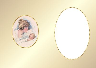 Vintage Mother and Child in Gold Is