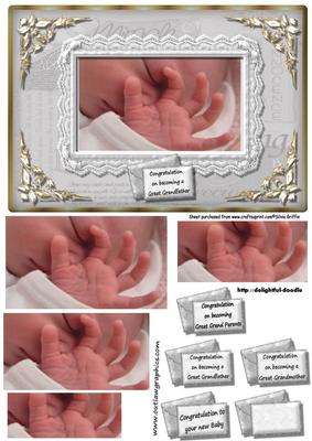 Baby Sleeping in a Lace Frame- Great Grand Parents Py