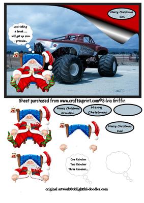 Monster Truck with Santa Qs
