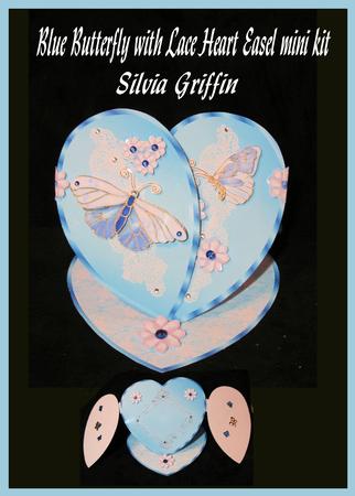 Blue Butterfly with Lace - Heart Easel Mini Kit