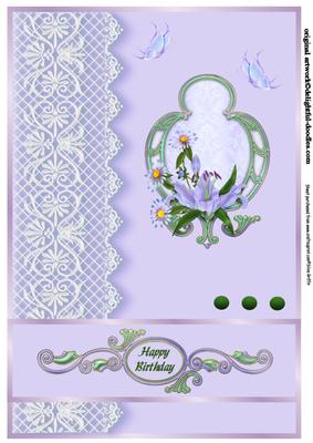 Lilac Lily Birthday A4