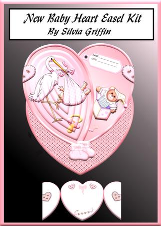 New Baby Girl Heart Easel Kit