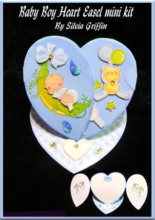 New Baby Boy Heart Easel Mini Kit