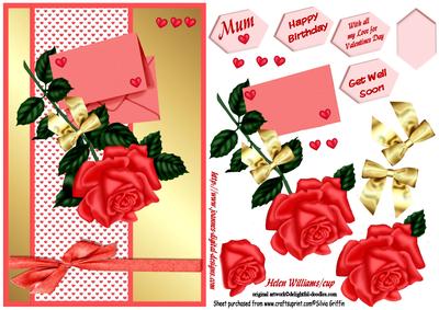 Peach Rose with Envelope Qs