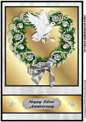 Silver Anniversary- Roses Wreath A4